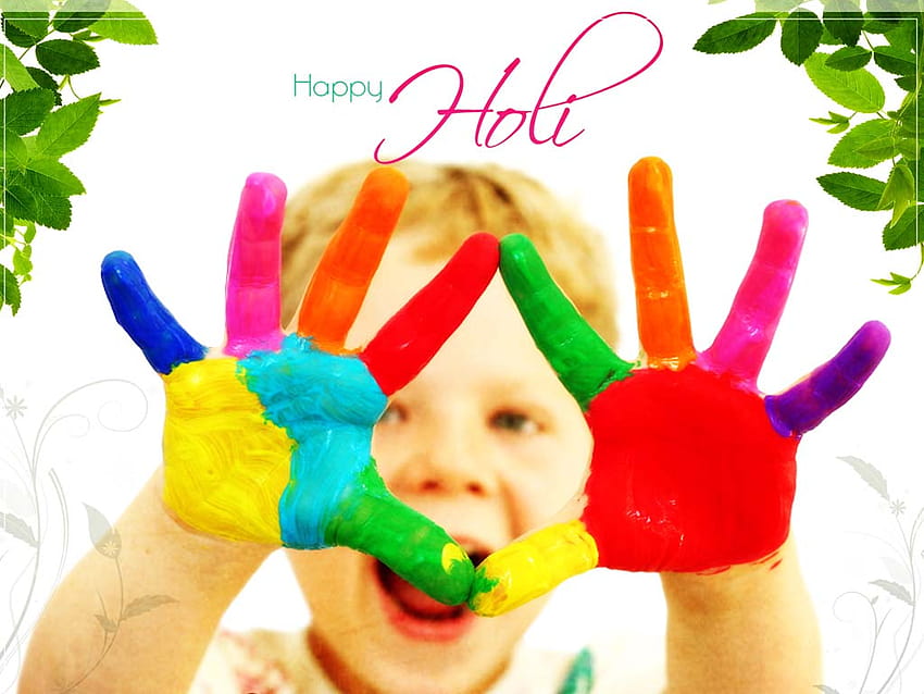 Holi SMS Wishes Greetings - Happy Holi Messages Quotes Status, child holi papel de parede HD