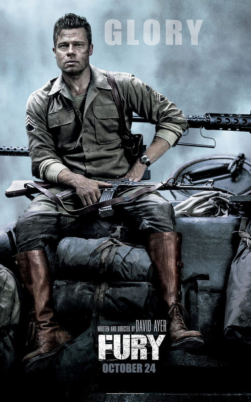 Fury Movie 게시자: Christopher Tremblay, Fury Brad Pitt HD 전화 배경 화면