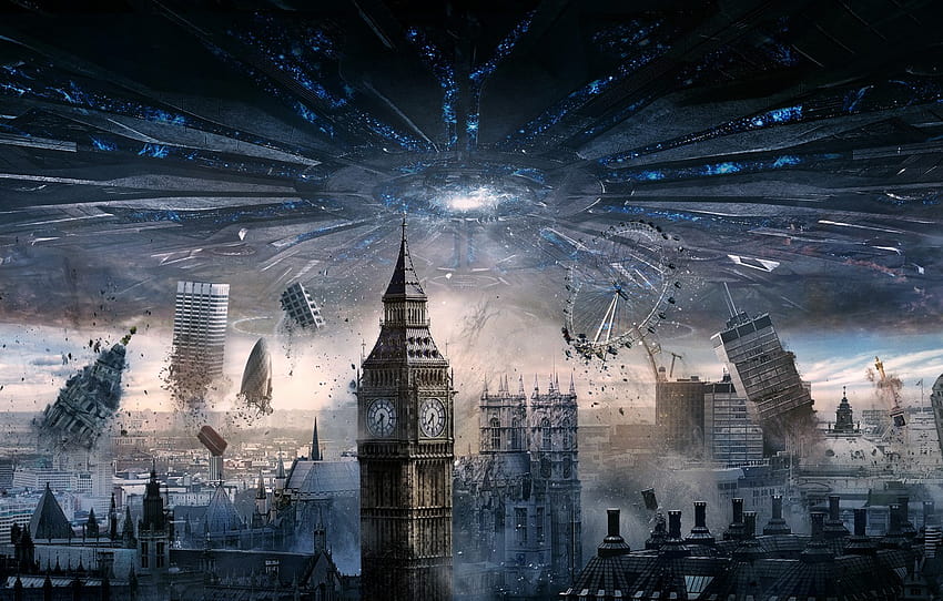 City, Day, Sam, Aliens, London, England, General, London Eye, Big Ben, Independence Day, United Kingdom, 20th Century Fox, Jake, Movie, Film, Patricia , section фильмы, independence day movie HD wallpaper
