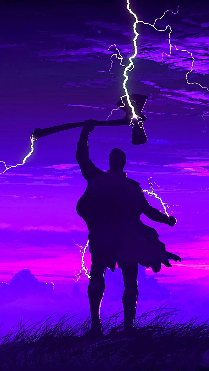 Avengers: Endgame Thor Stormbreaker Minimalist โทรศัพท์สตอร์มเบรกเกอร์ วอลล์เปเปอร์โทรศัพท์ HD
