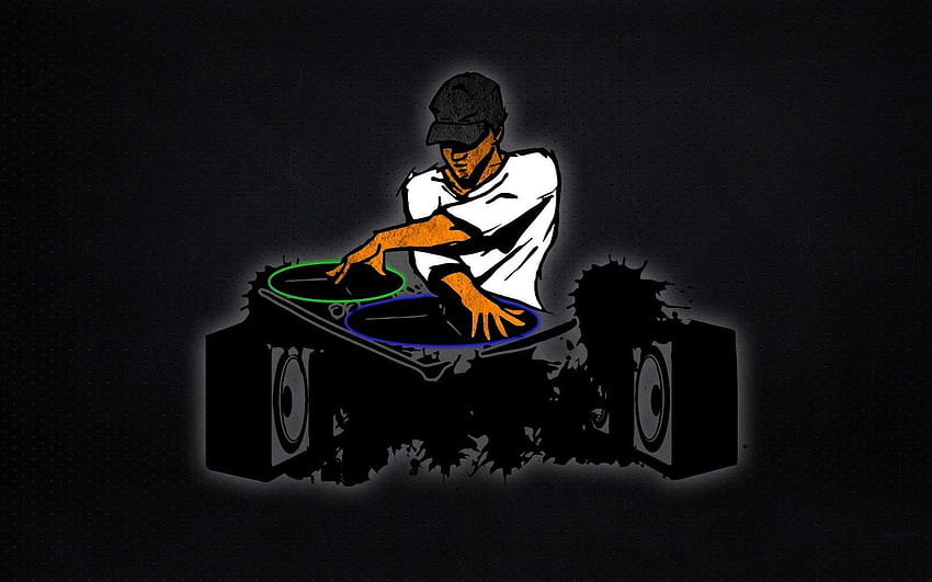 Grafika: dźwięki instrumentów muzycznych DJ HQ, system dj Tapeta HD