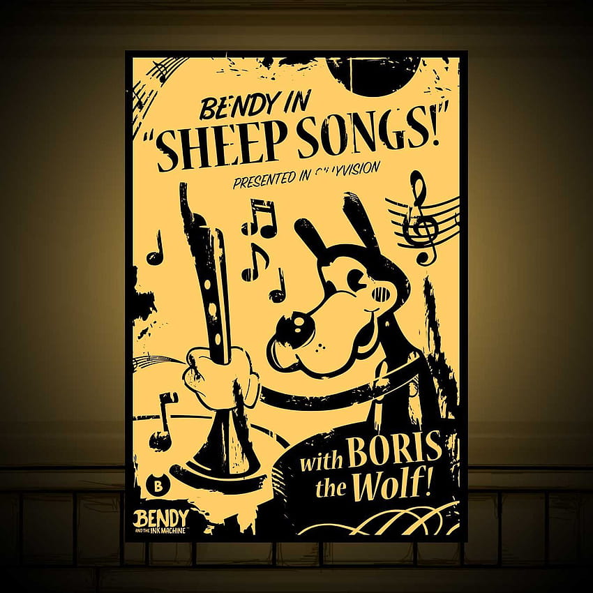 Kurt Boris Koyun Şarkıları Posteri – Bendy ve Mürekkep Makinesi HD telefon duvar kağıdı