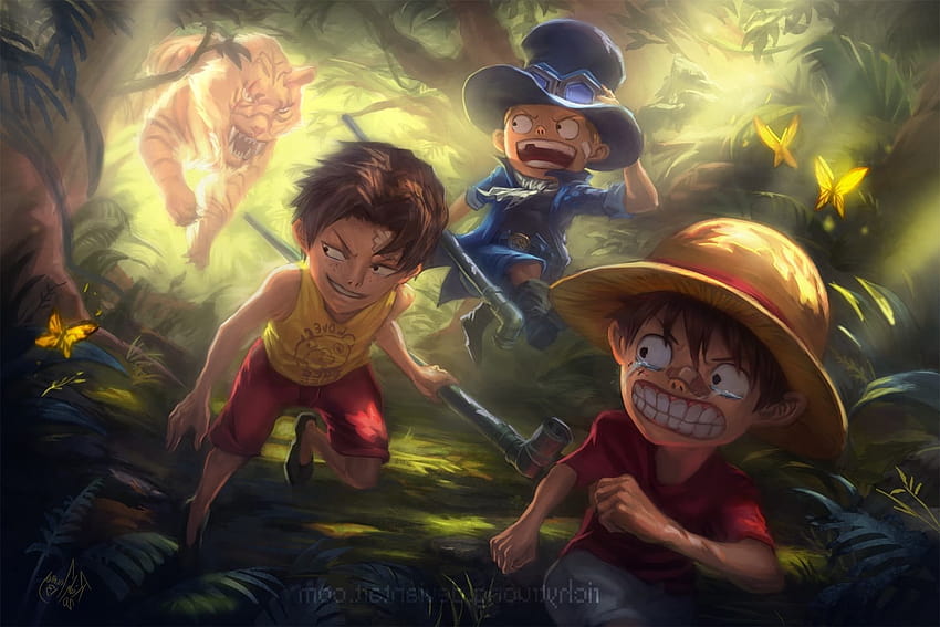 Luffy Ace Sabo, luffy ace and sabo one piece team HD wallpaper | Pxfuel