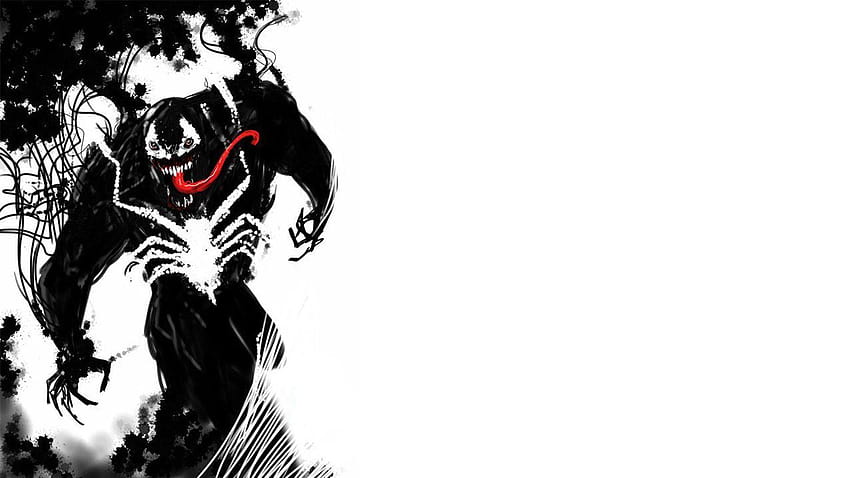 Venom Marvel Comics symbiote costume fan art white backgrounds Eddie, marvel venom HD wallpaper