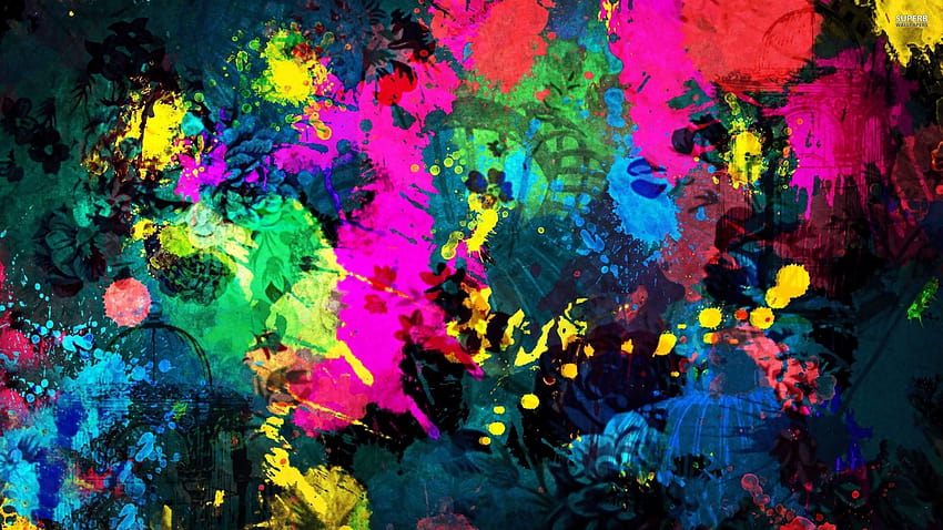 Rozpryski farby, streszczenie farby Tapeta HD