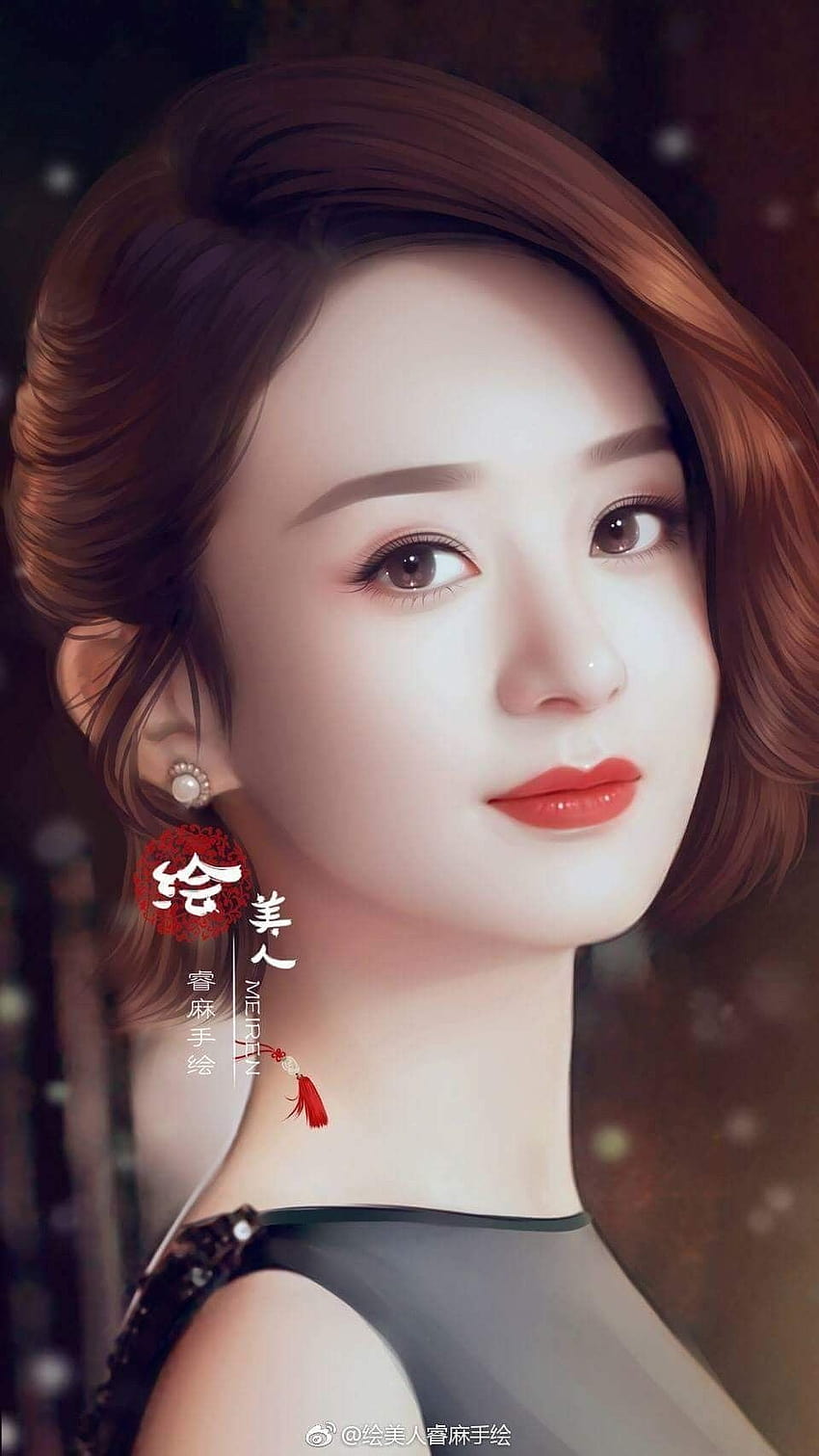 赵丽颖의 Low Chiah Kia, 세련된 중국 귀여운 소녀 HD 전화 배경 화면