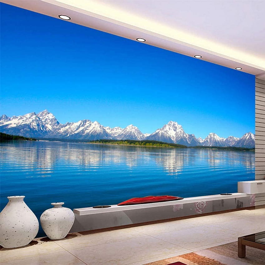 Uhu 3D Modern Simple Lake Snow Mountain Nature 3D Living Room Tv Sofa  Backgrounds Wall Mural, 350 * 250Cm HD phone wallpaper | Pxfuel