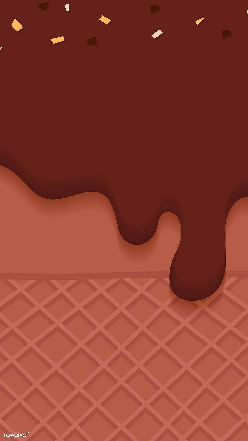 premium vector of Waffles with creamy chocolate ice cream mobile, chocolate aesthetic HD phone wallpaper