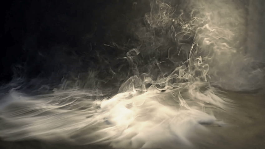 Smoke hovered in the air against a black background. Fog over the, smoke background HD wallpaper