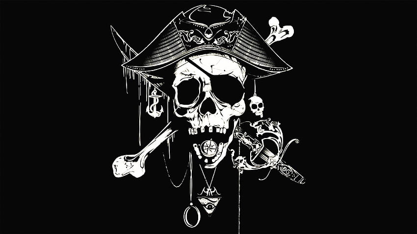 Pirate Skull, pirate skeleton HD wallpaper