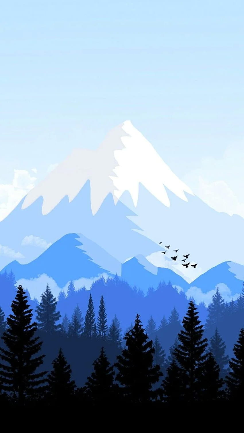 Iphone Minimalistische Berge, minimales Berg iphone HD-Handy-Hintergrundbild
