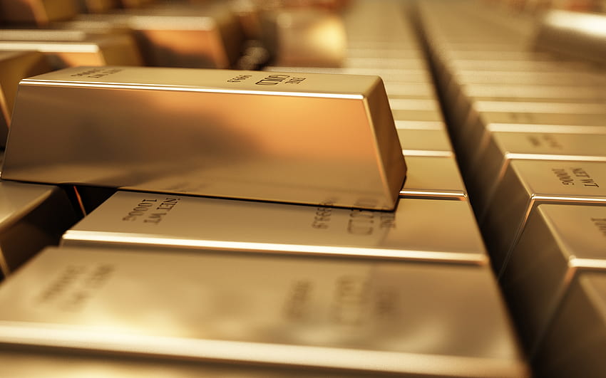külçe altın, altın, iş kavramları, altın ve döviz rezervleri, 3840x2400 çözünürlüklü külçe altın. Yüksek kalite HD duvar kağıdı
