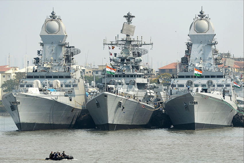 Indian Defence Group, indian navy ships 1366x768 HD wallpaper