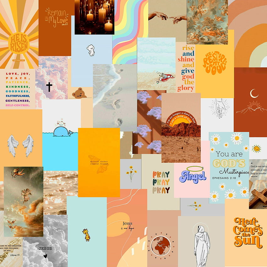 60 DIGITAL Christian Aesthetic Collage Kit Christian, christian summer collage HD phone wallpaper