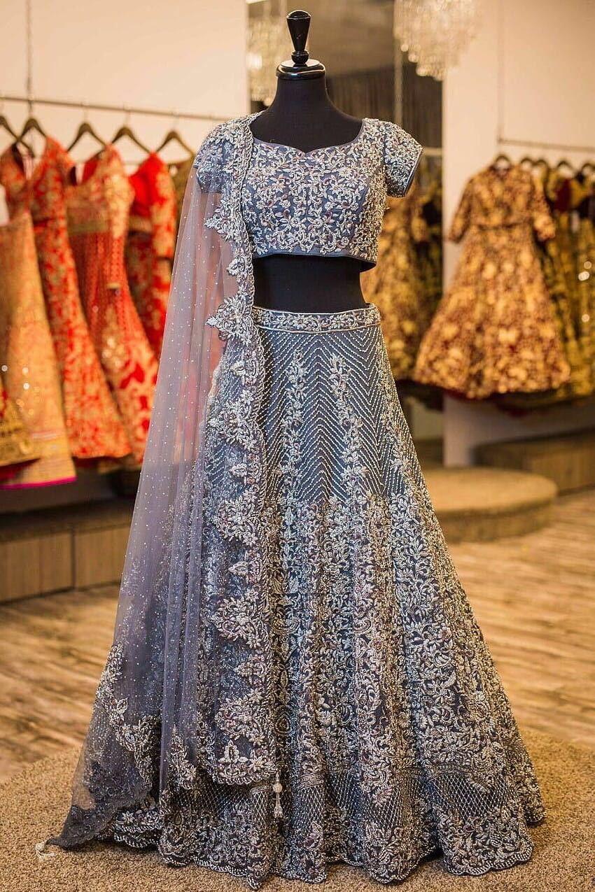 Lengha choli dupatta set ghagra blouse bridal dress, lehenga HD phone wallpaper