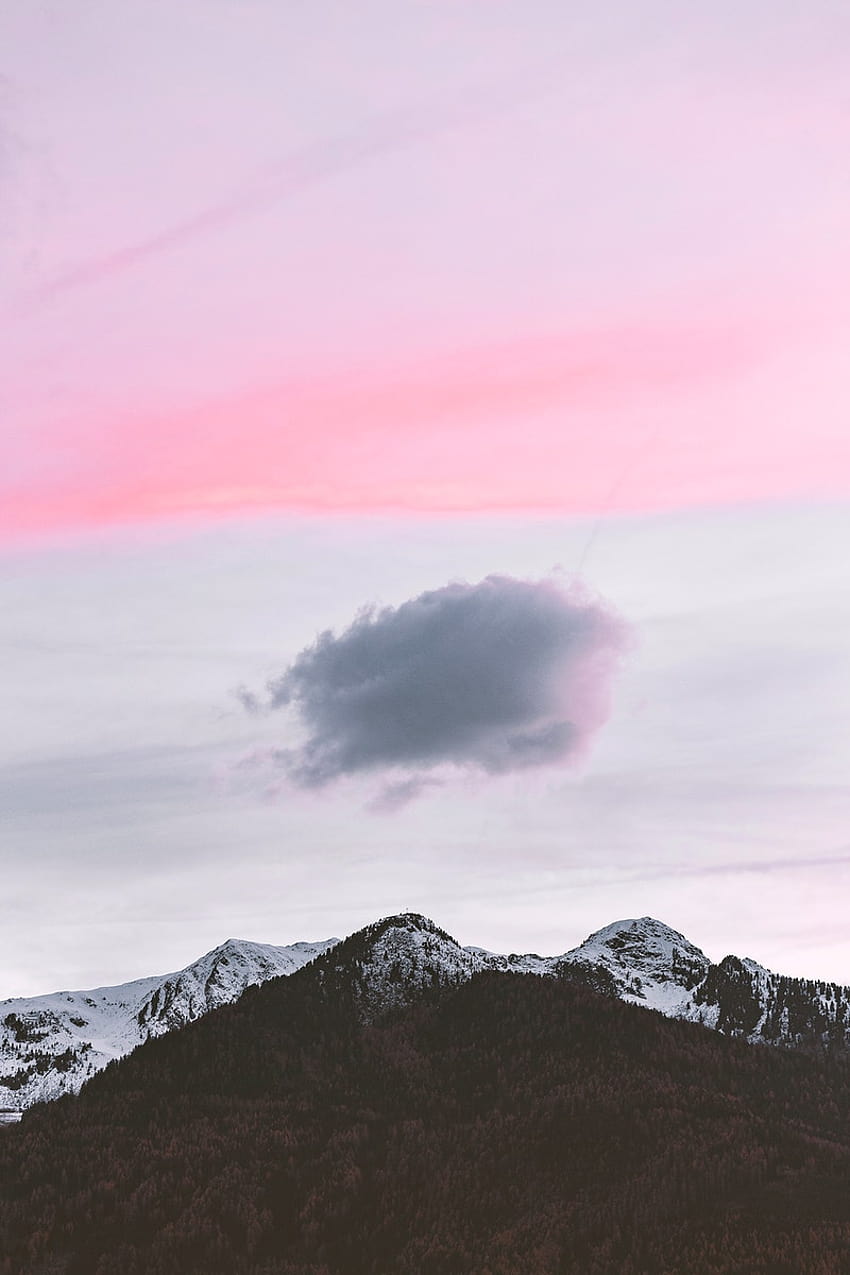 View of the beautiful mountain, pink light mountains HD phone wallpaper ...
