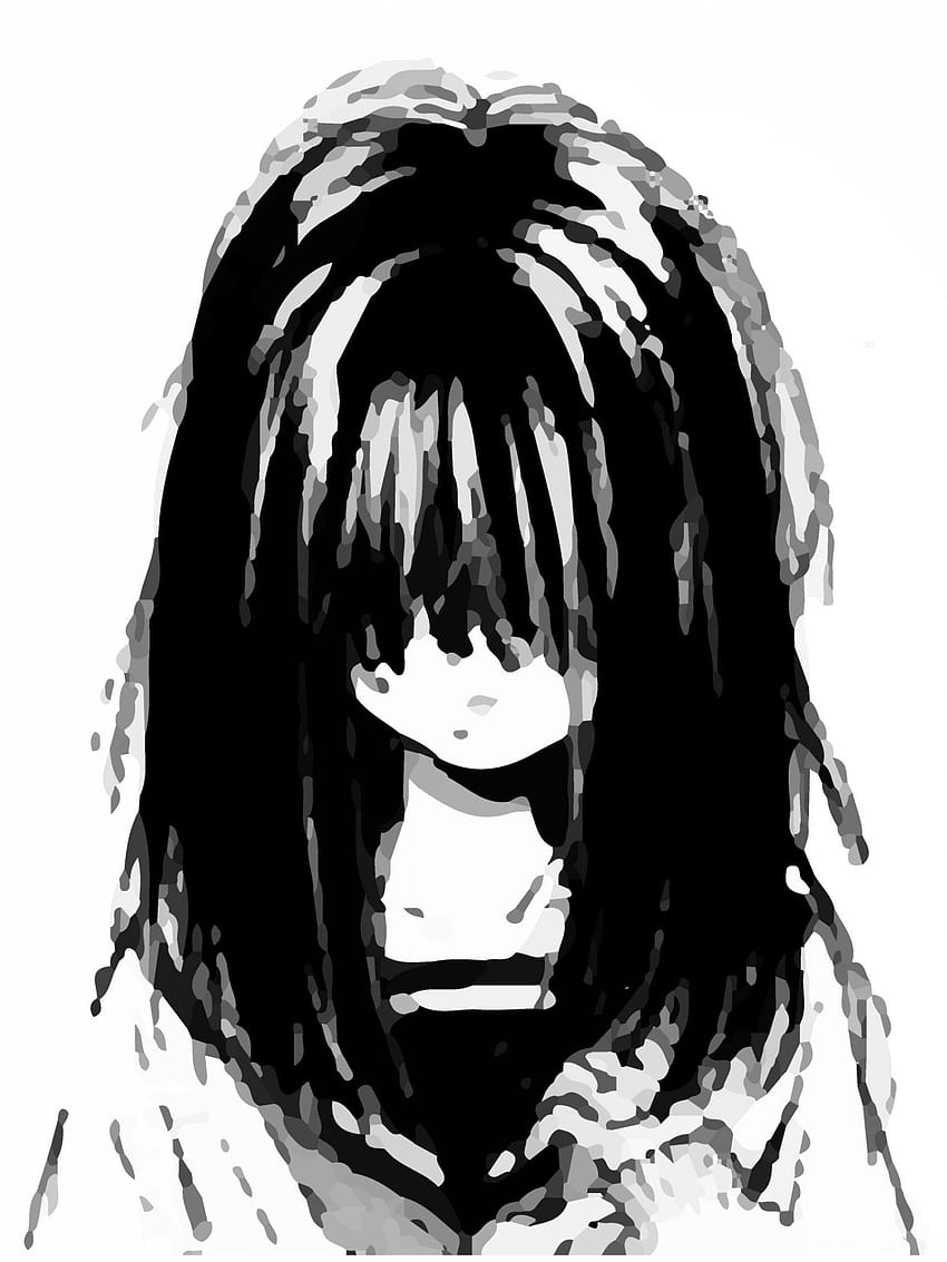 87 Sad Anime [3840x2160, black and white anime girl sad HD phone wallpaper