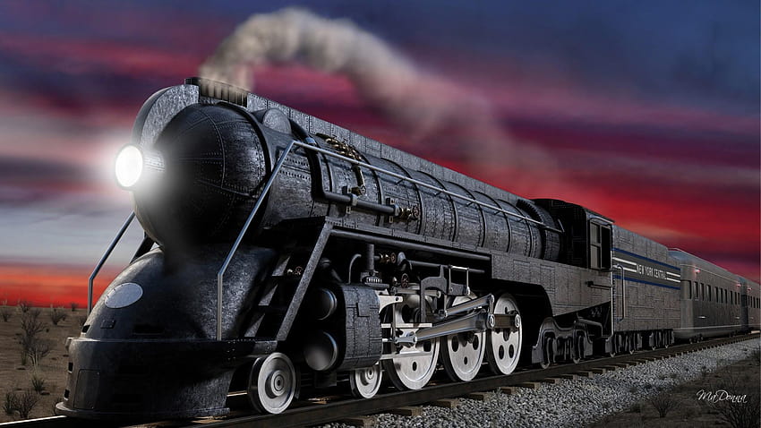 3D抽象石炭列車、 高画質の壁紙