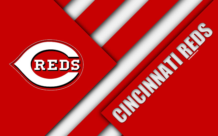 Синсинати Редс, MLB, червено бяла абстракция HD тапет