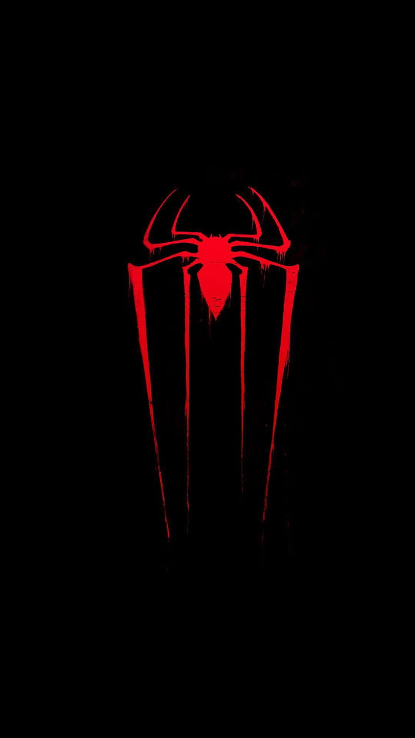Logotipo de Spiderman Amoled, hombre araña de neón amoled fondo de pantalla del teléfono