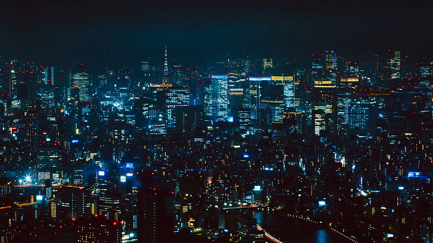 3840x2160 night city, aerial view, tokyo, city, tokyo night HD wallpaper