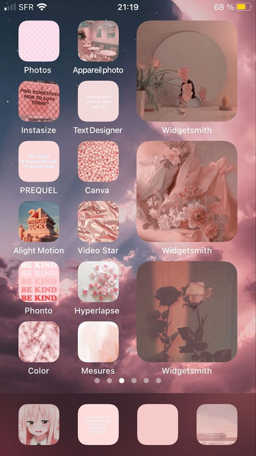 Pink aesthetic iOS 14 Home Screen inspo HD phone wallpaper