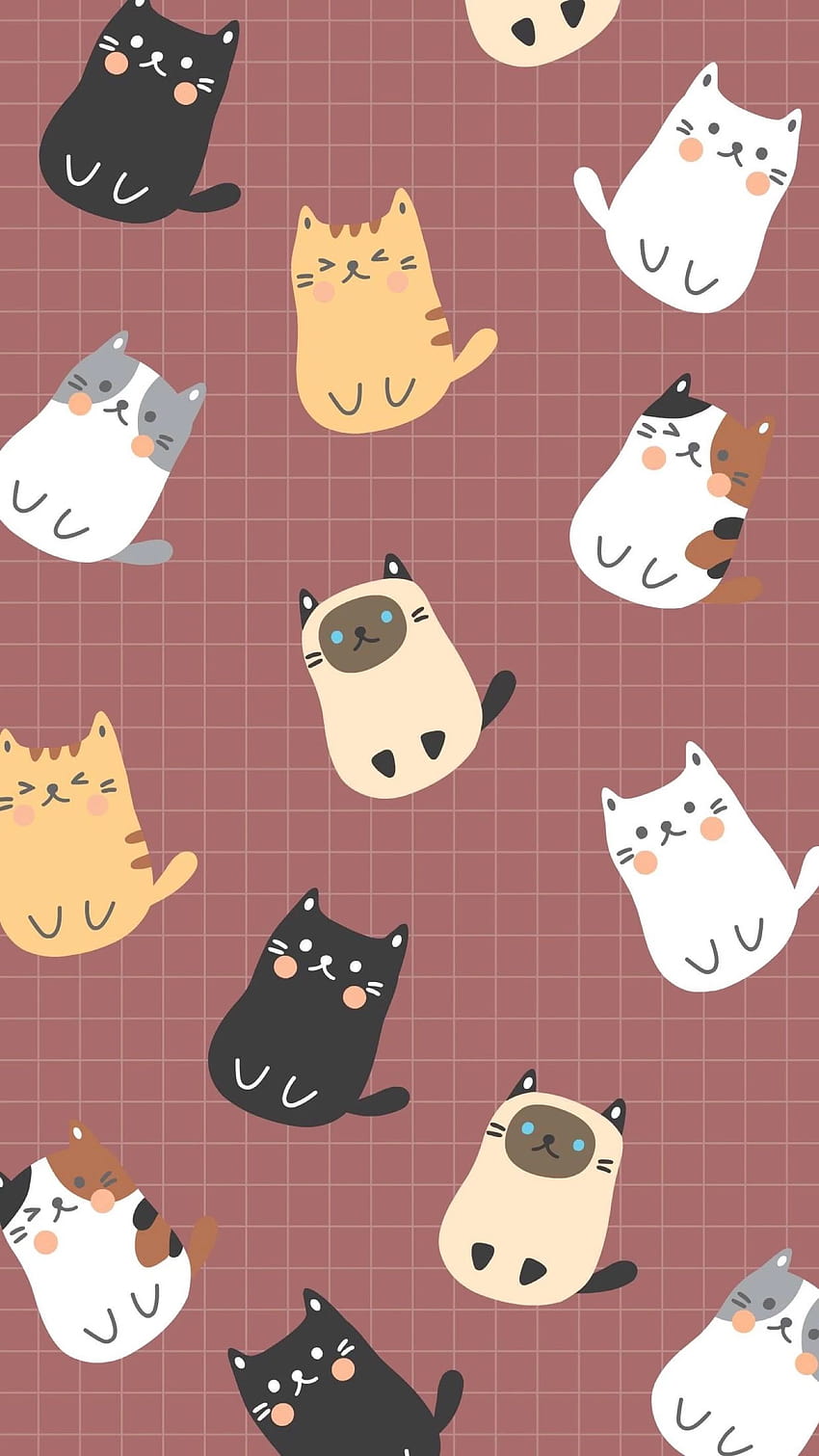 Cool Iphone Cute Cat Pattern Gato negro, patrón fondo de pantalla del teléfono