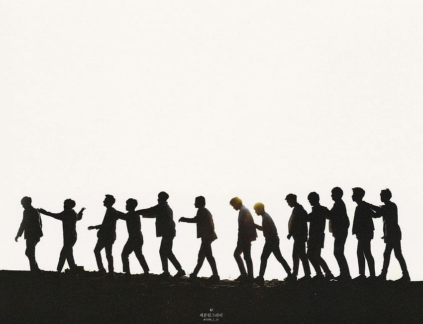 tujuh belas, manusia di alam, kelompok sosial, siluet, berdiri, manusia, kpop tujuh belas Wallpaper HD