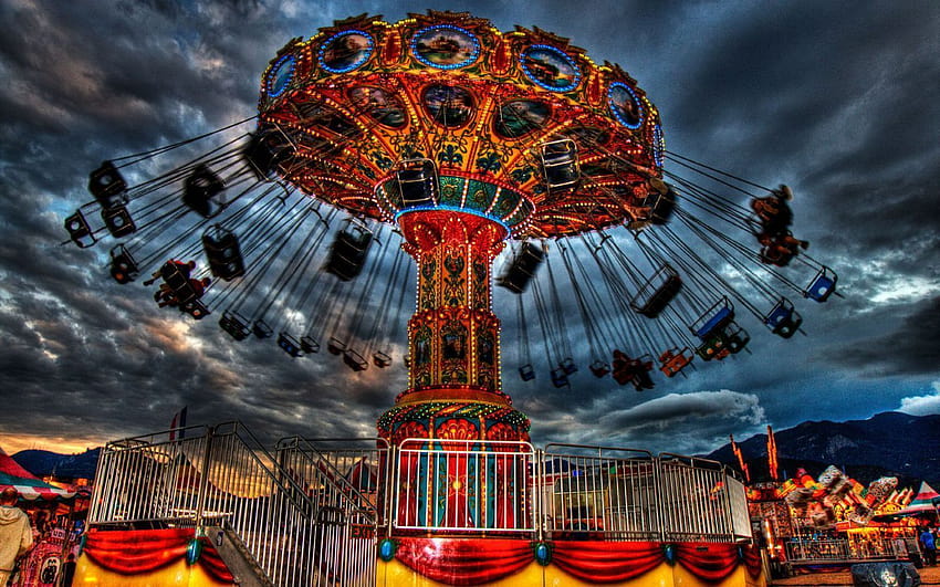 Цирк и карнавали: Отивате на карнавала, увеселителен парк за Хелоуин HD тапет