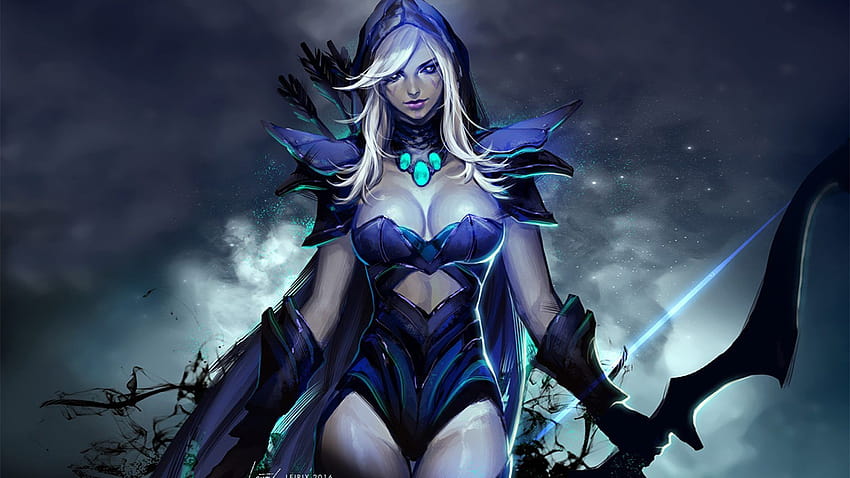 Dota 2 Heroes Drow Ranger Roles Carry Disabler Pusher Abilities Frost Arrows Gust Precision Aura Marksmanship For 1920x1200 : 13 HD wallpaper