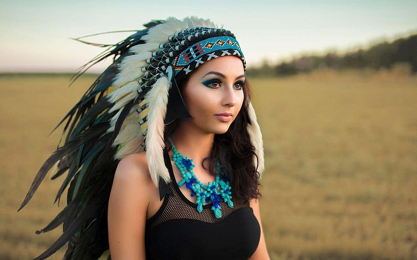 Native American Woman, native american headdress girls HD wallpaper ...