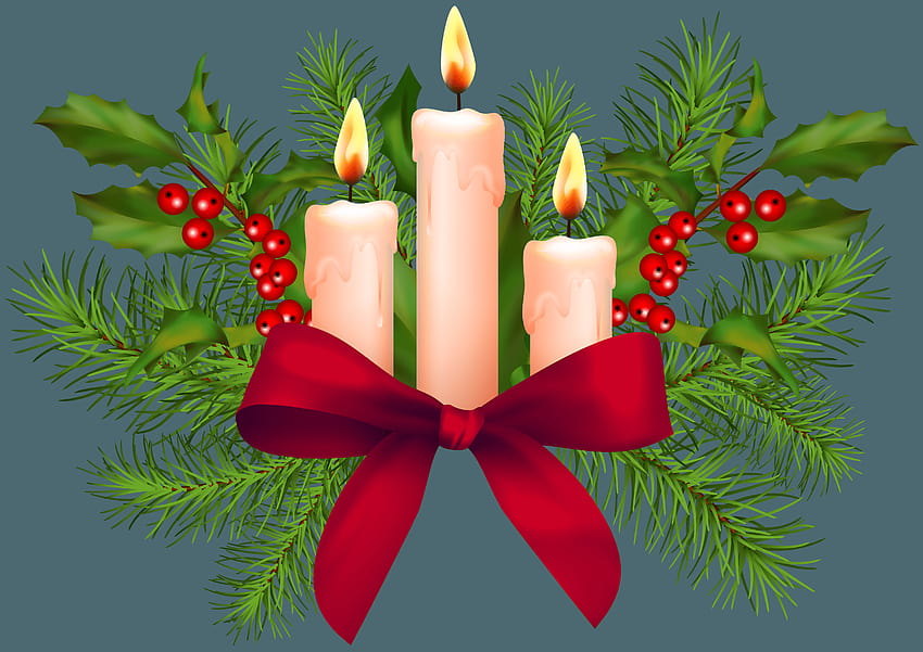 Christmas Candles Transparent PNG Clip Art, rose and christmas red ...