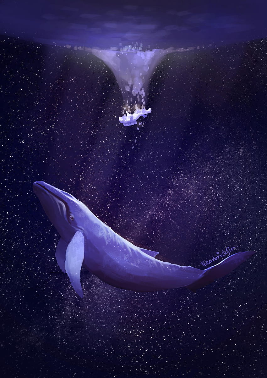 Cute Purple Whale, aesthetic whale HD phone wallpaper
