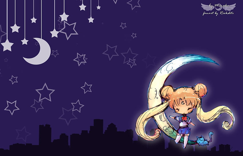 View Large Sailor Moon Chibi 1400x900 Full [1400x900] for your , Mobile & Tablet, sailor moon sailor stars sailor chibi chibi moon HD wallpaper