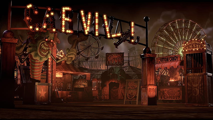 Evil Circus, halloween amusement park HD wallpaper