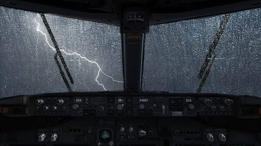 View of a Storm from the Cockpit Full and Backgrounds, airplane cockpit background HD wallpaper