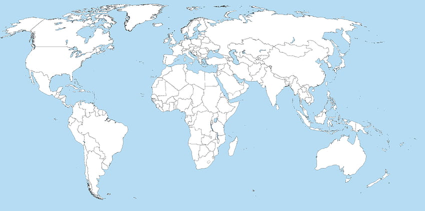 7 Mapa świata w wysokiej rozdzielczości, mapa konturowa świata Tapeta HD