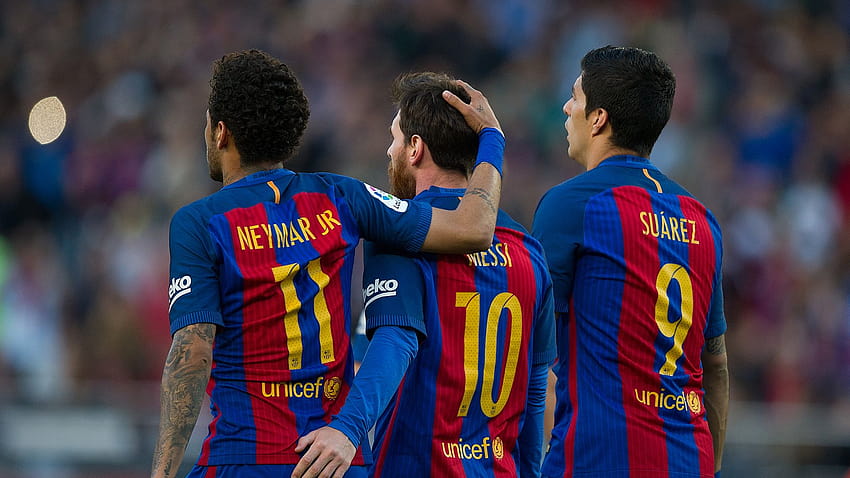 Messi, Suarez e Neymar hanno dato al Barcellona ... goal, neymar jr e messi Sfondo HD