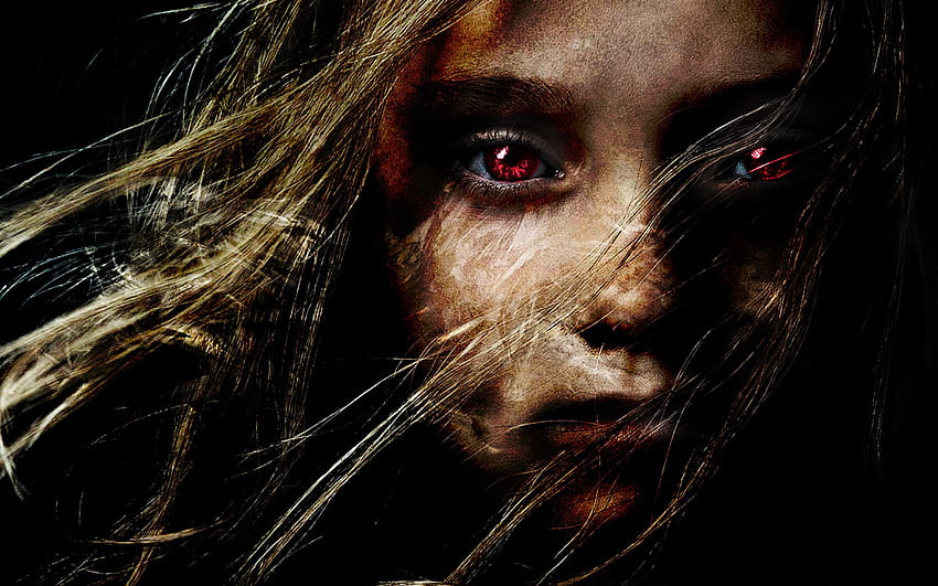 Dark gothic horror scary creepy spooky demon evil face blonde women, horror face HD wallpaper