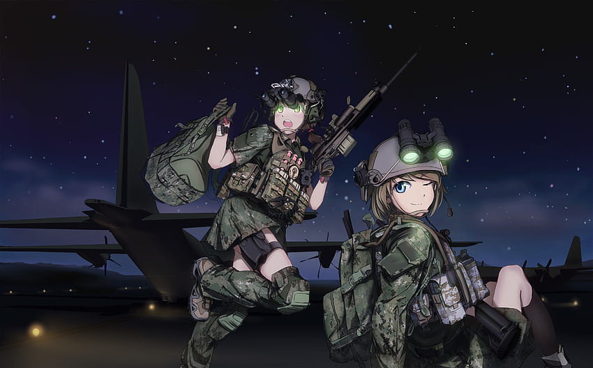 Army Girl Gif  Army Anime Girl Png Transparent Png  562x8442051273   PngFind