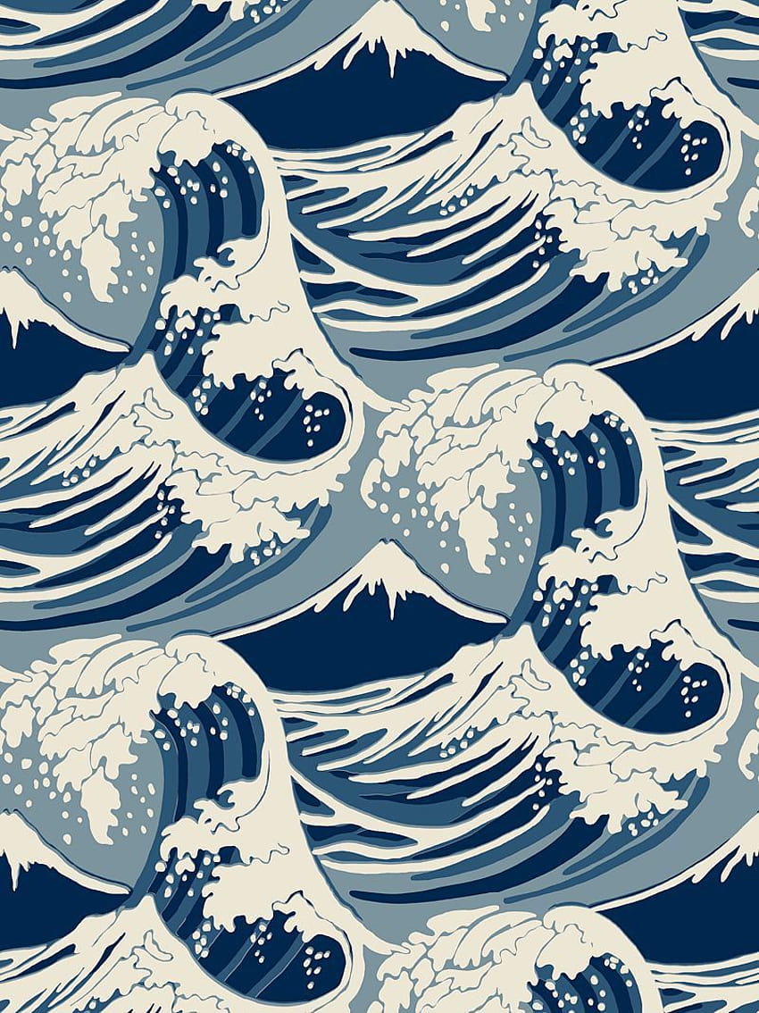 Waves aesthetics illustration japanese HD phone wallpaper  Peakpx