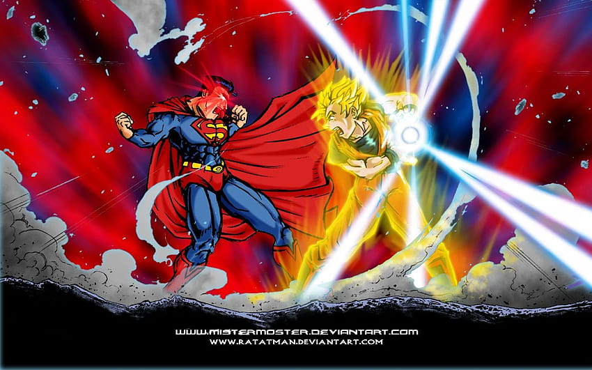 contra superman, goku peleando fondo de pantalla