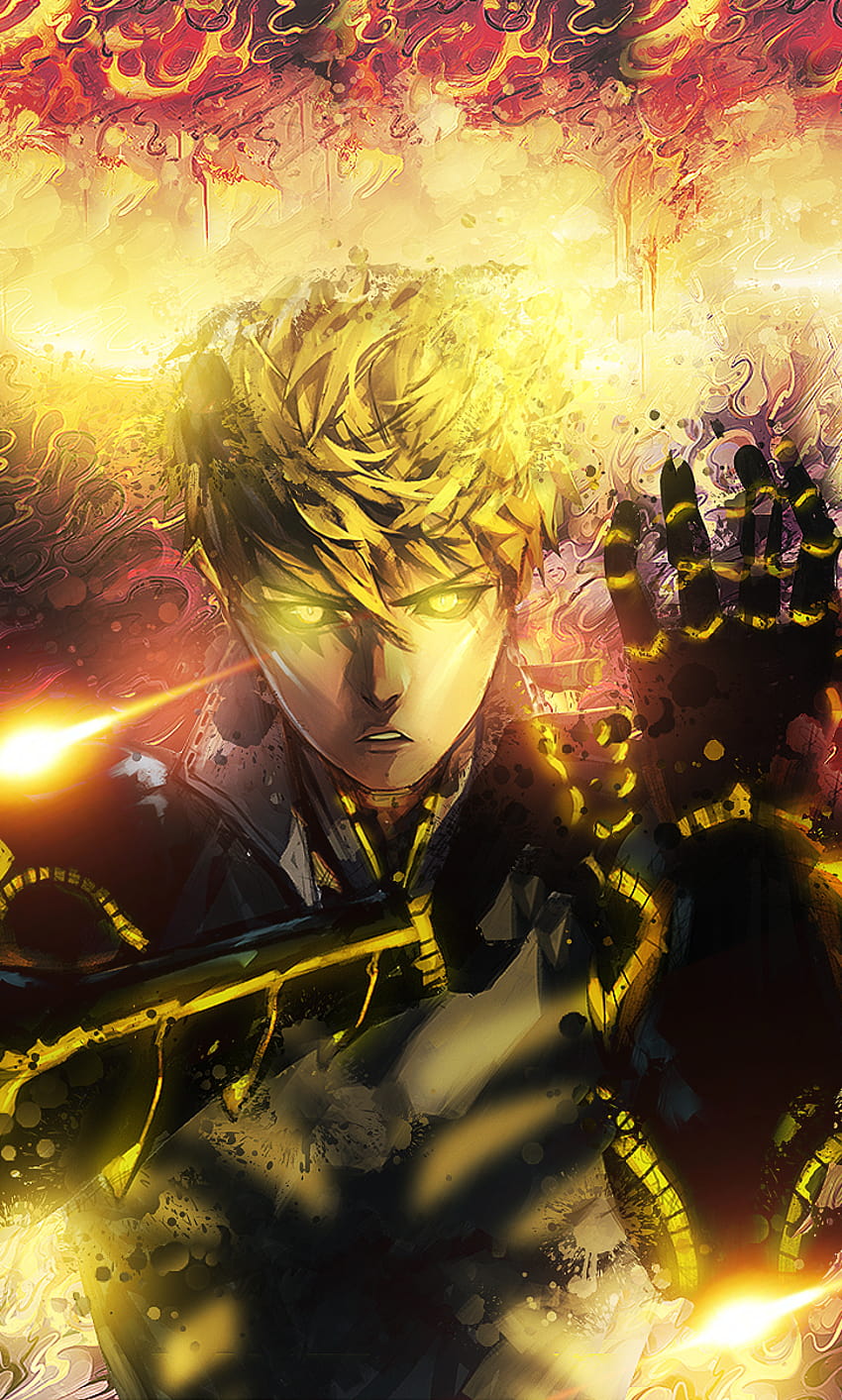I made a Genos for Mobile : OnePunchMan, one punch man genos HD phone wallpaper