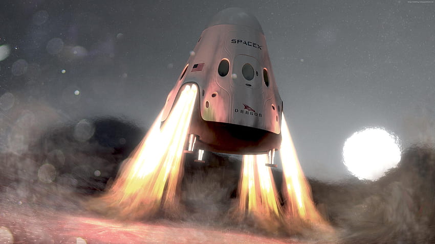 SpaceX, ship, red dragon, mars, Space HD wallpaper