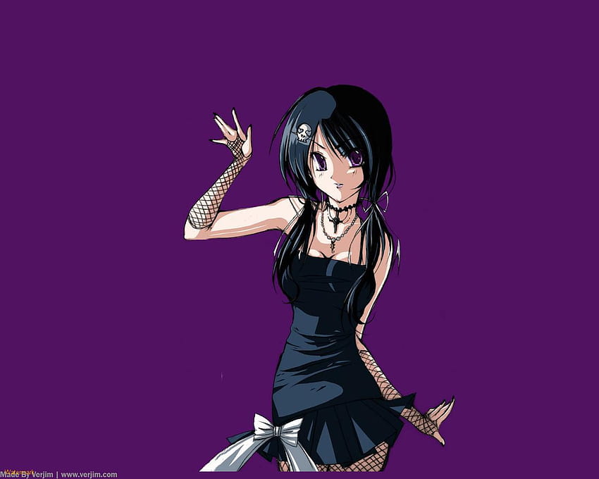 Niedlicher Gothic-Girl-Anime, Cartoon-Gothic-Girl HD-Hintergrundbild