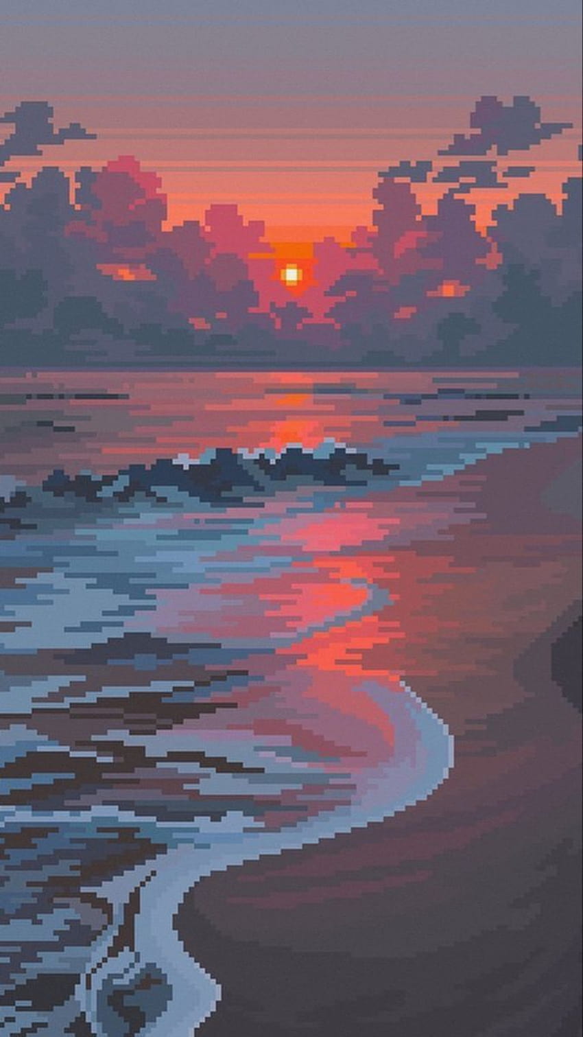 Pin di Quick Saves, pixel sunset wallpaper ponsel HD