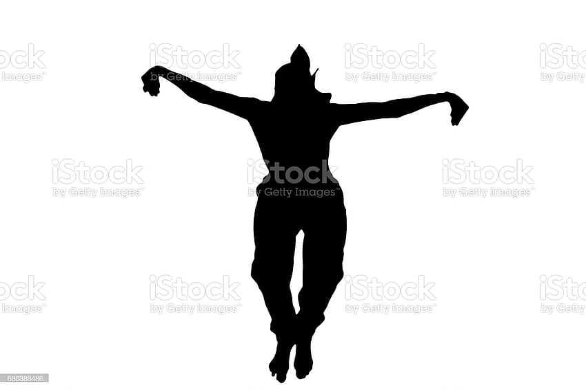 ✓ Male ninja silhouette on white backgrounds Stock HD wallpaper