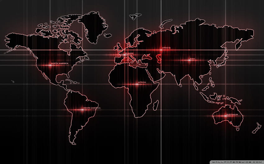 World Map Red Ultra Backgrounds para U TV, mapa de australia fondo de pantalla
