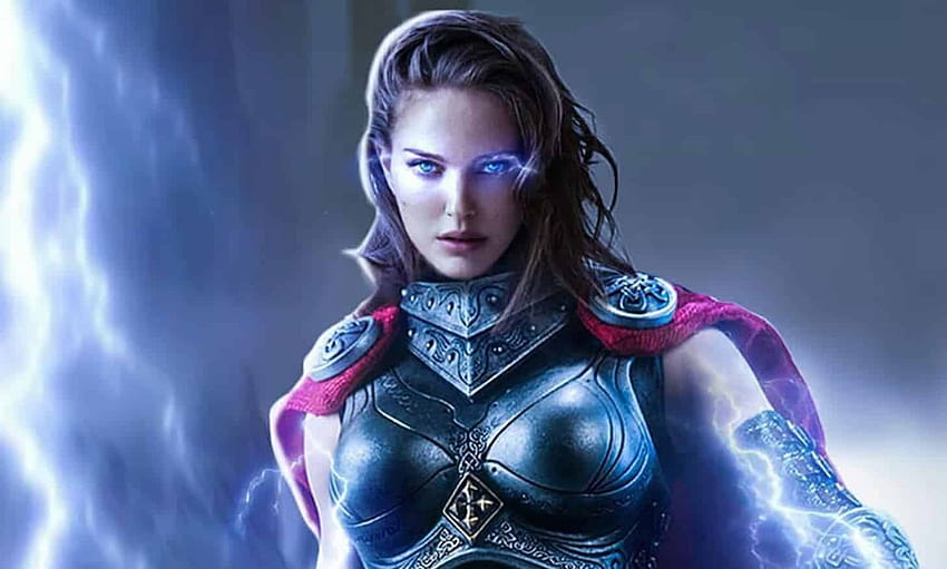 ฉาก Thor: Love And Thunder แสดงให้เห็นการแปลงกายของนาตาลี พอร์ตแมนเป็นธอร์หญิง วอลล์เปเปอร์ HD