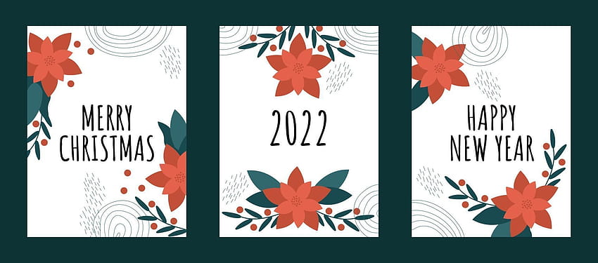 Merry christmas and happy new year 2022 greeting cards set 3132541 Vector Art at Vecteezy, feliz navidad y prospero ano nuevo 2022 HD wallpaper